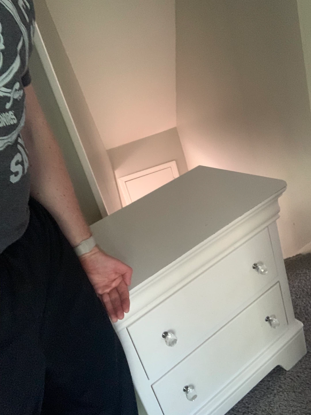 Free White Two-Drawer Nightstand with Crystal Knobs - U Pick Up - photo 2