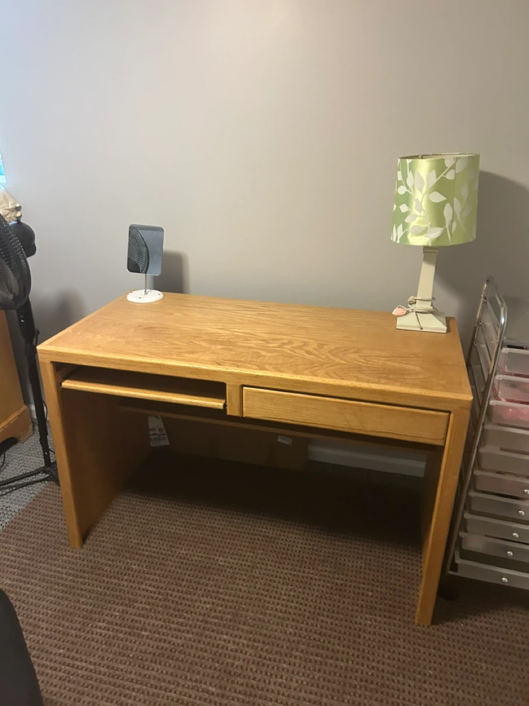 Wooden Desk with Keyboard Tray and Drawer