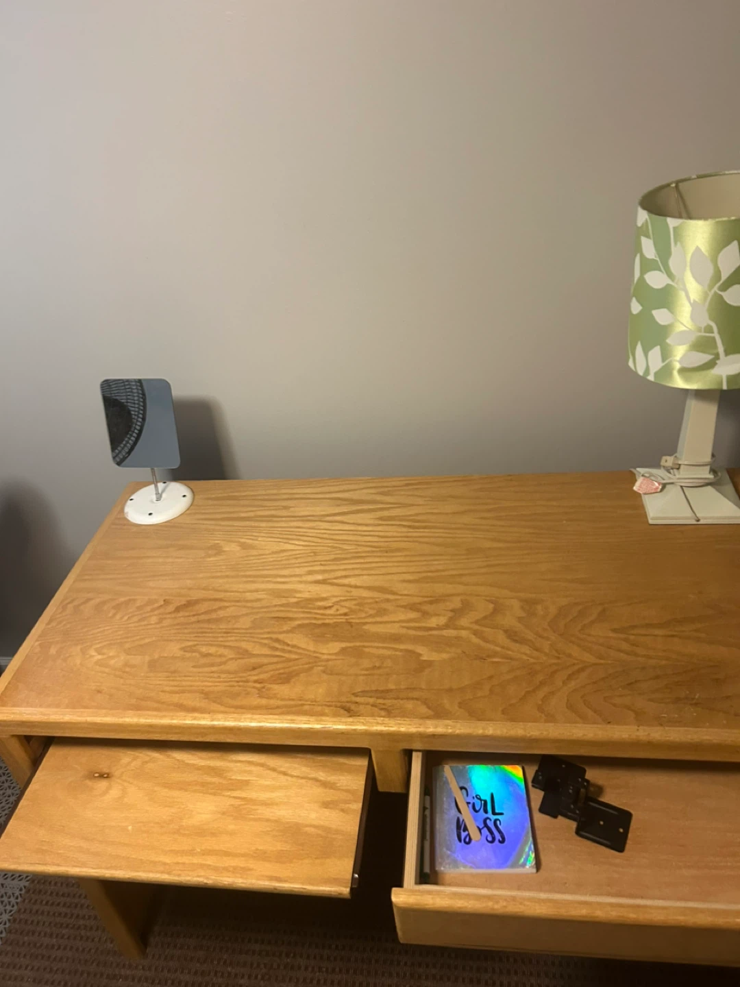 Wooden Desk with Keyboard Tray and Drawer - photo 3