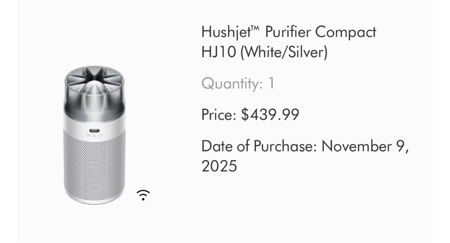 Dyson Hushjet Purifier Compact HJ10 (White/Silver) - photo 2