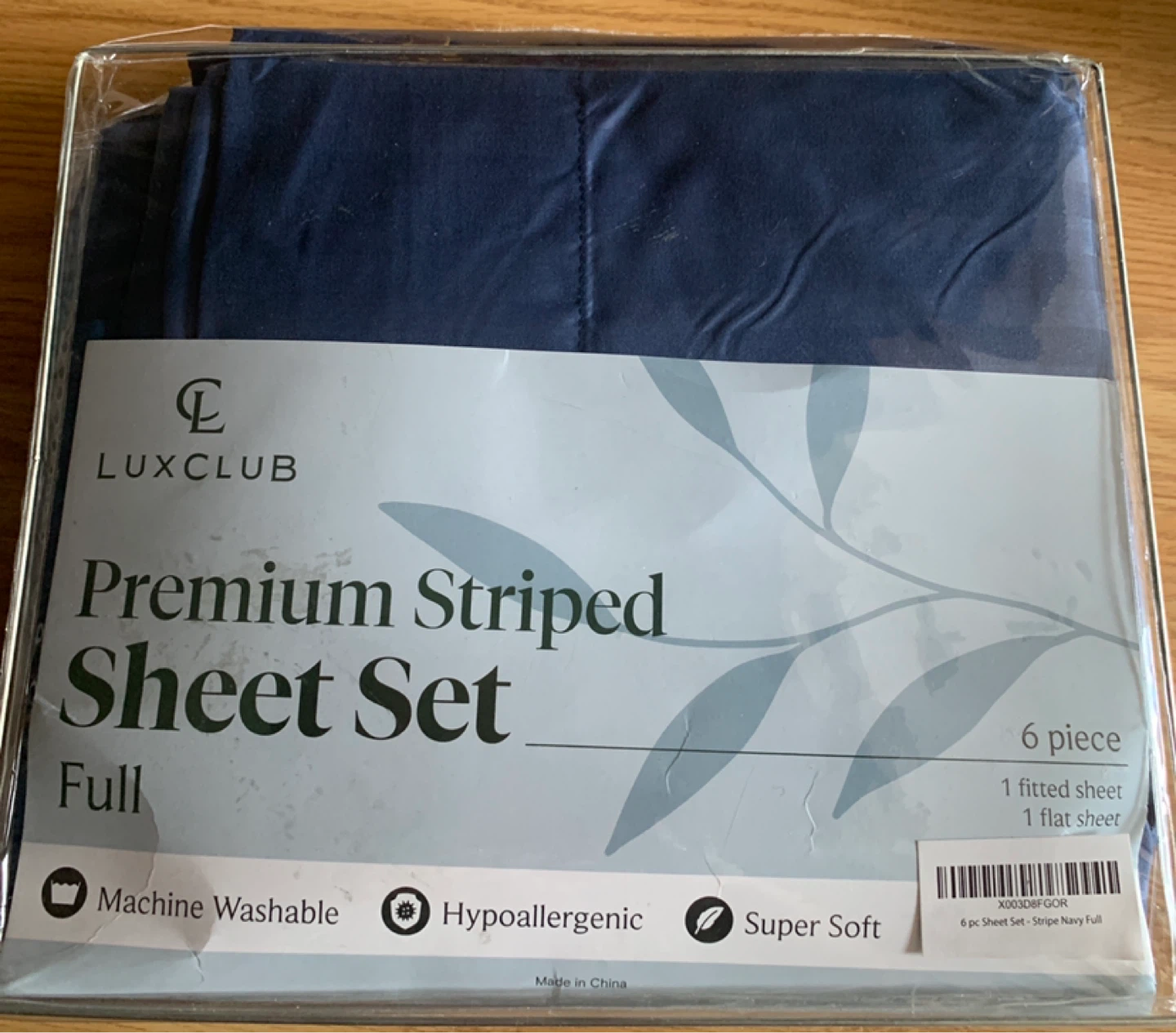 LuxClub Premium Striped Sheet Set - Full