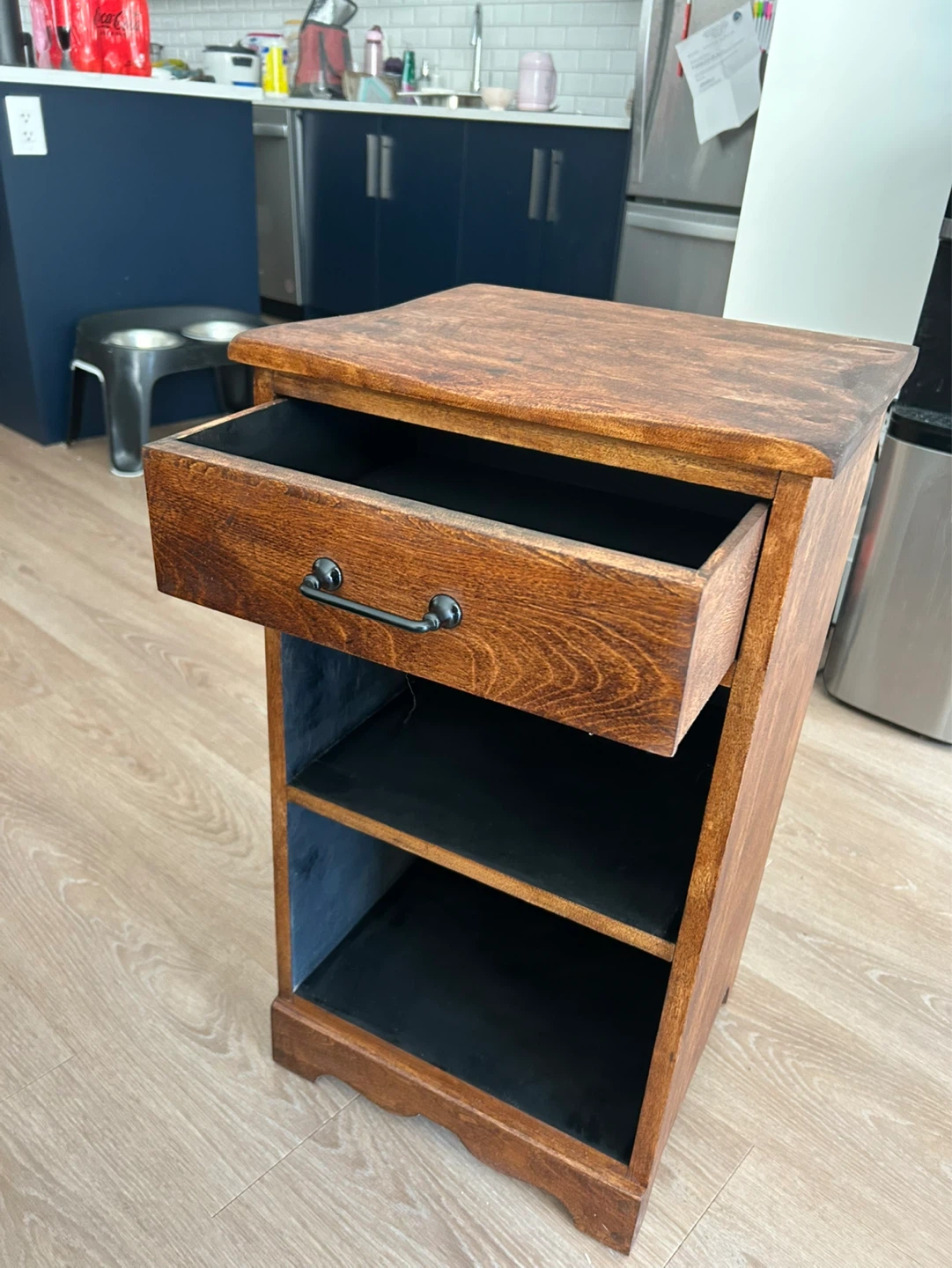 Wooden Nightstand, Stained and Sealed - photo 2
