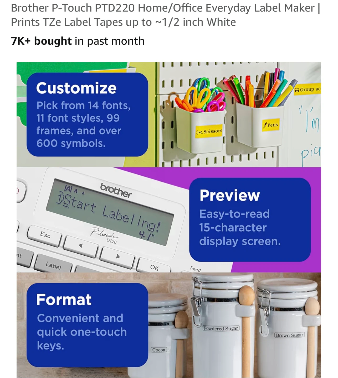 Brother P-Touch PTD220 Label Maker - photo 4