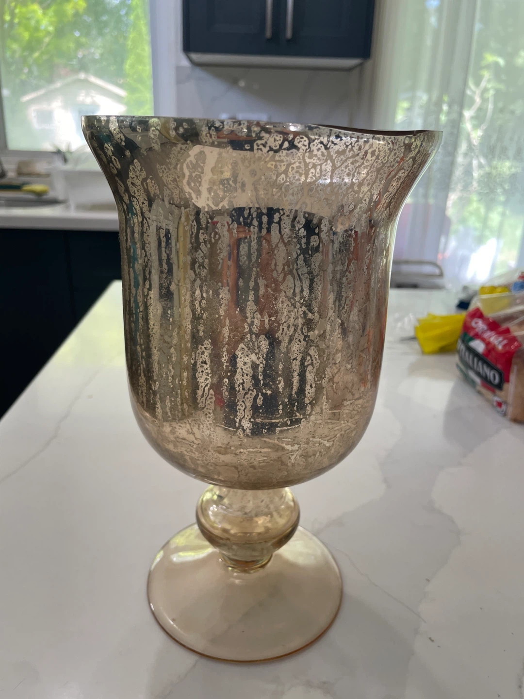 Decorative gold and glass vase