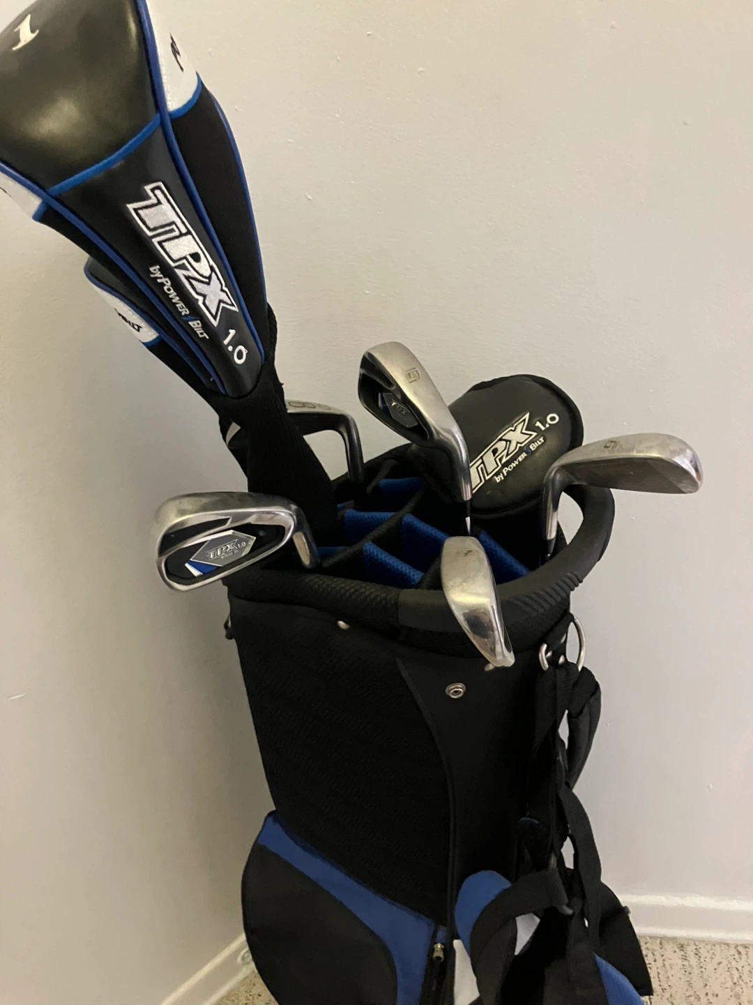 Golf clubs and bag