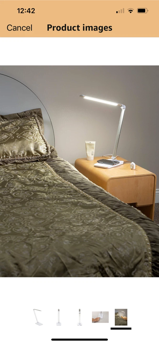 AFROG LED Desk Lamp with Wireless Charging - Silver