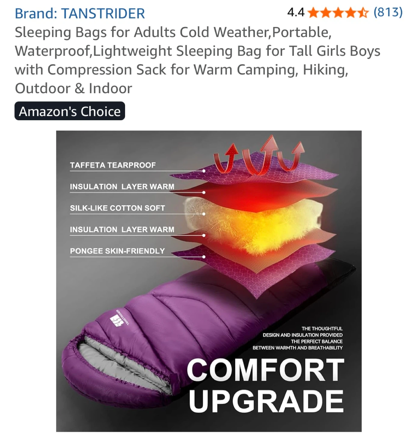 TANSTRIDER Sleeping Bag - Cold Weather, Portable - photo 4