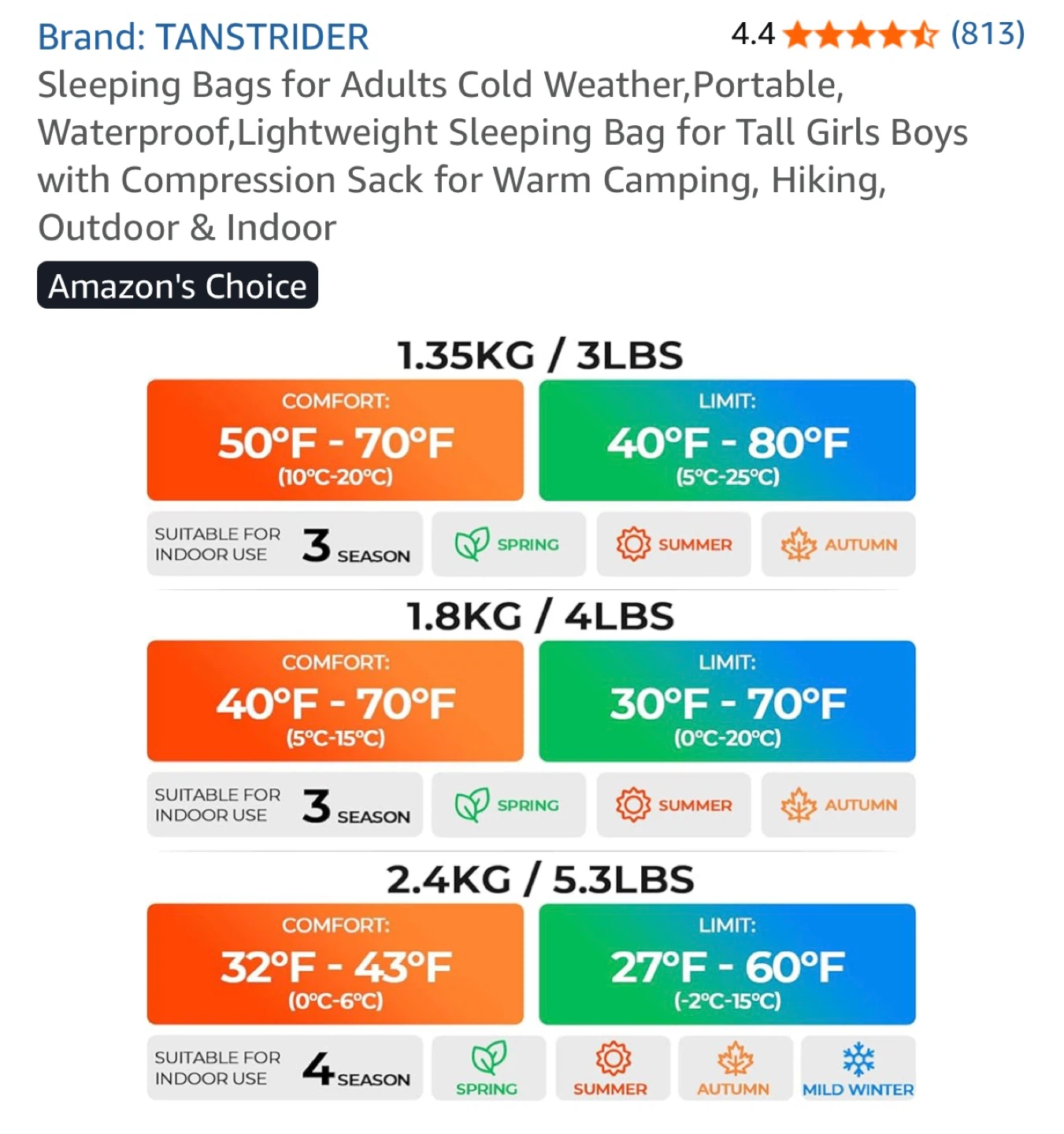 TANSTRIDER Sleeping Bag - Cold Weather, Portable - photo 2