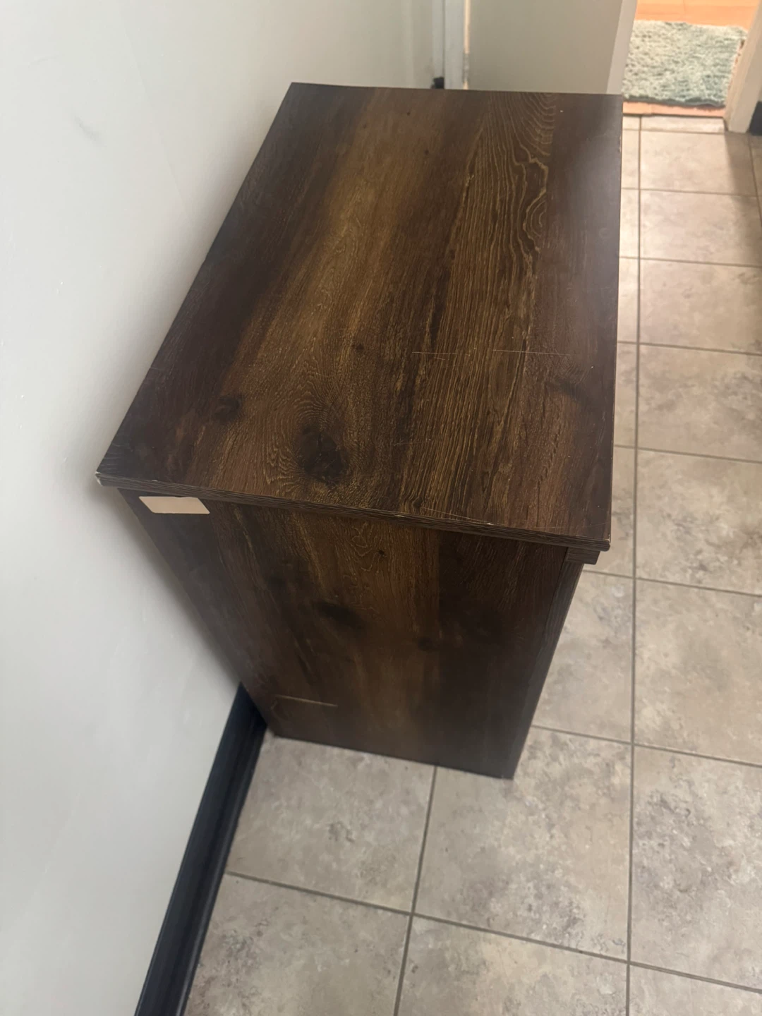 Dark Wood 3-Drawer Nightstand - photo 4