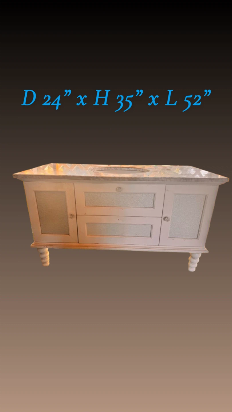Marble Top Single Sink Bathroom Vanity