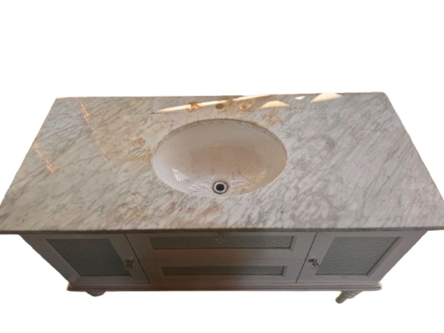 Marble Top Single Sink Bathroom Vanity - photo 2