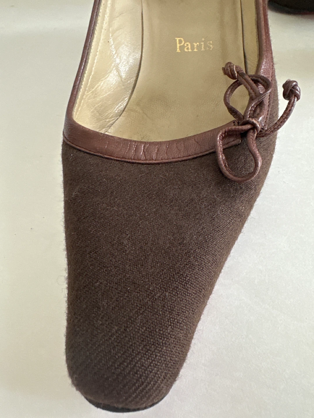 Brown Linen  Fabric Heels by Louboutin - photo 2