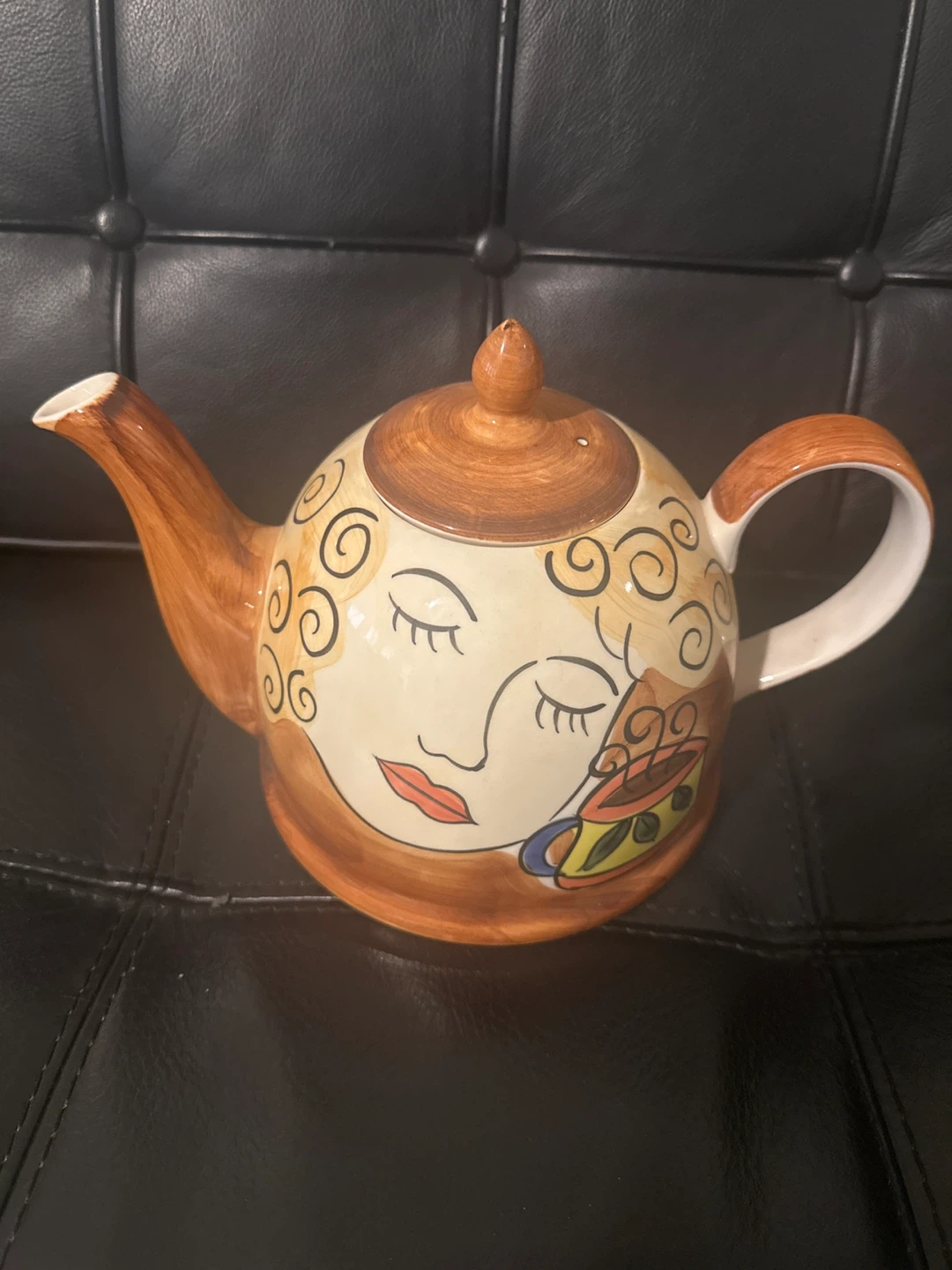 Hand-Painted Ceramic Teapot