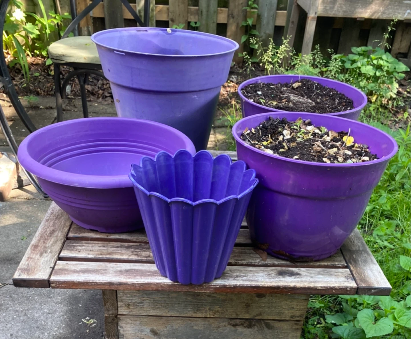 Purple Plastic Planters (Set of 6) - photo 3
