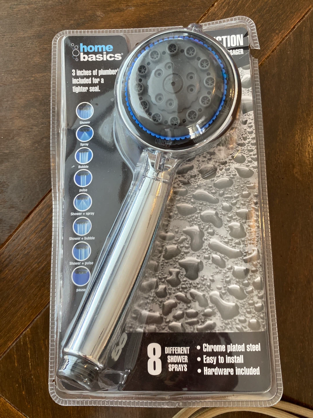Home Basics 8-Spray Handheld Shower Head