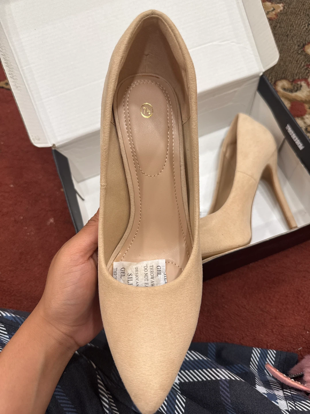 MYSOFT Nude Suede Heels US 7.5 - photo 4