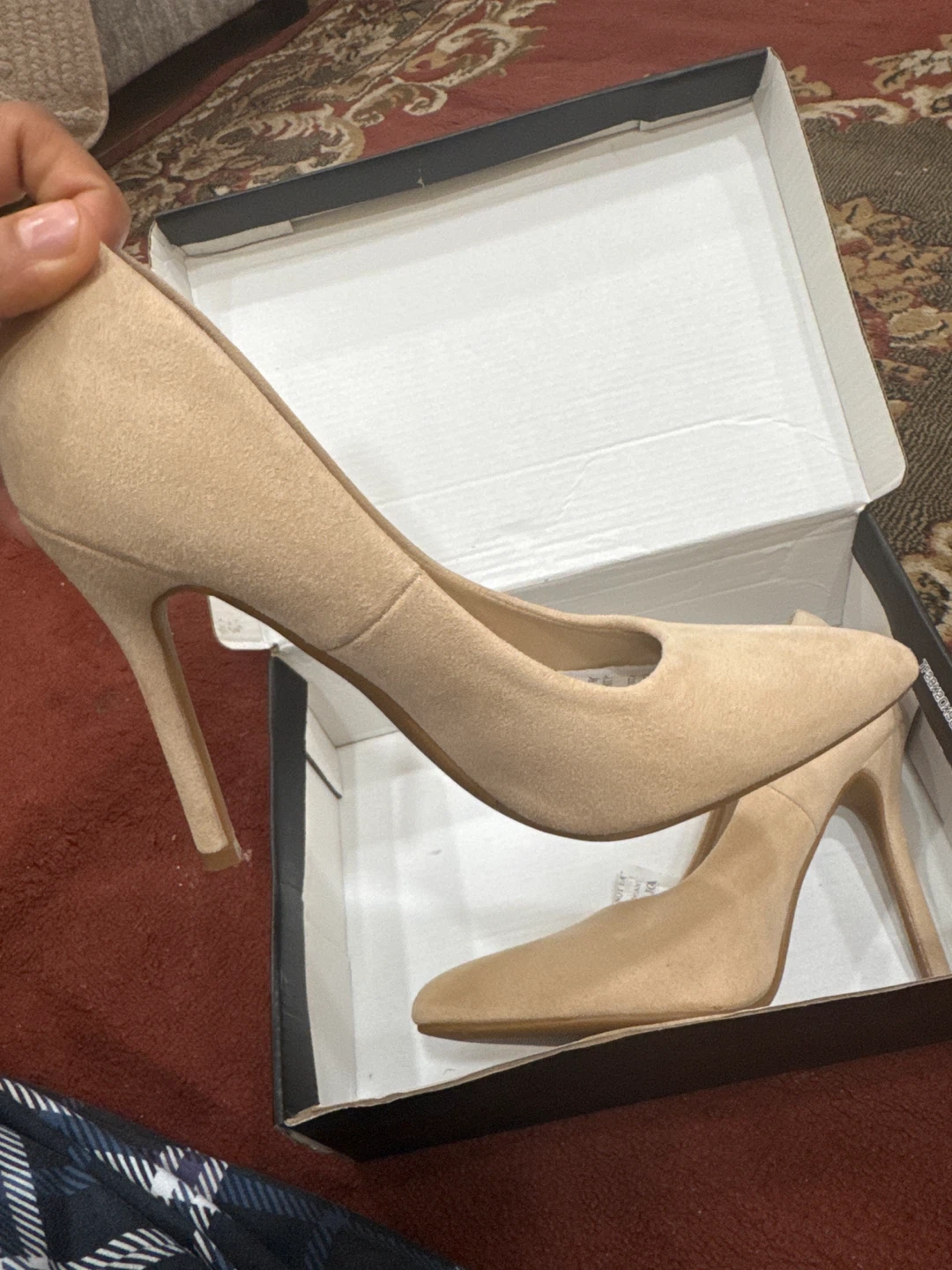 MYSOFT Nude Suede Heels US 7.5 - photo 5