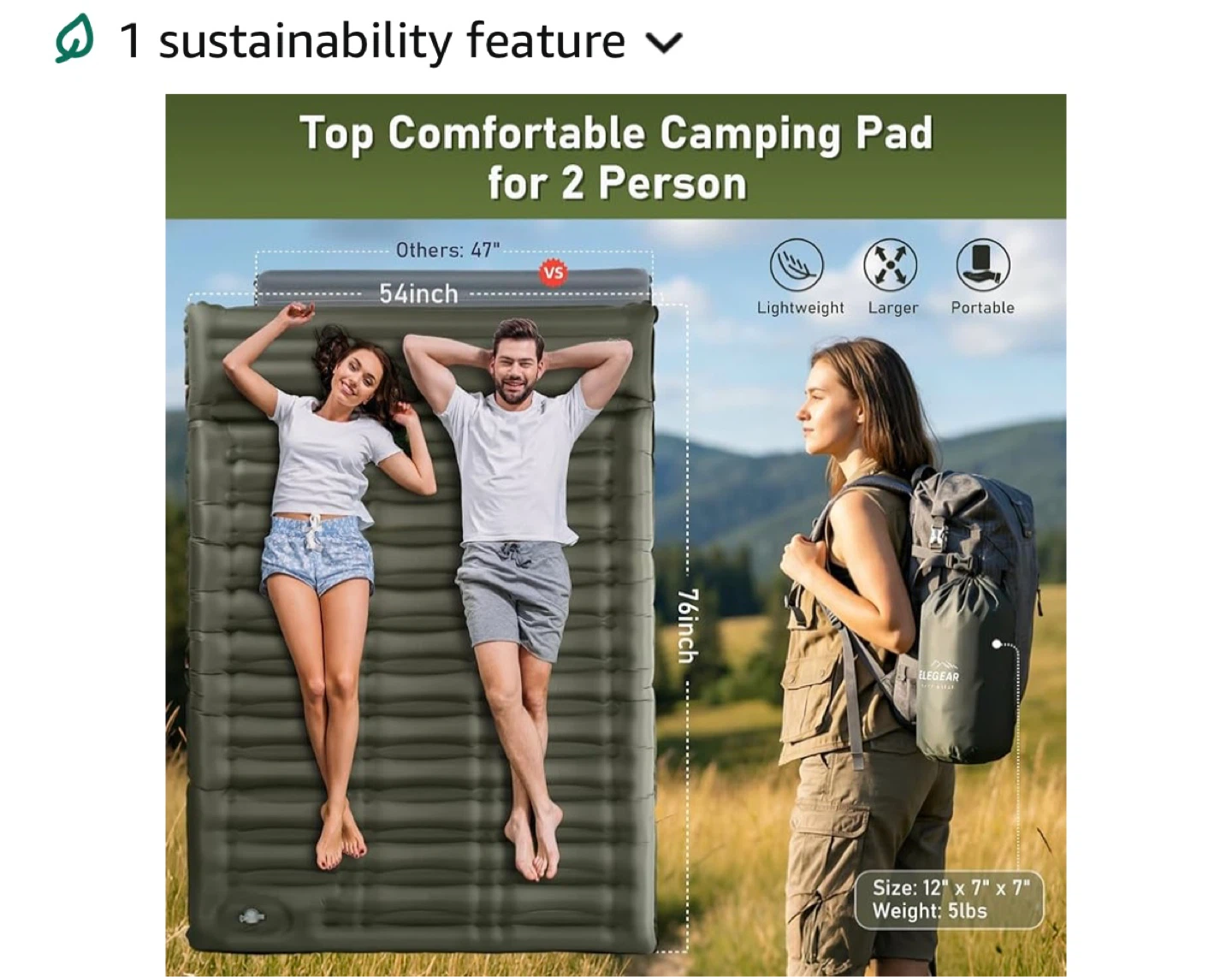 Elegear CumbreXT Double Camping Sleeping Pad - Full Size - photo 3