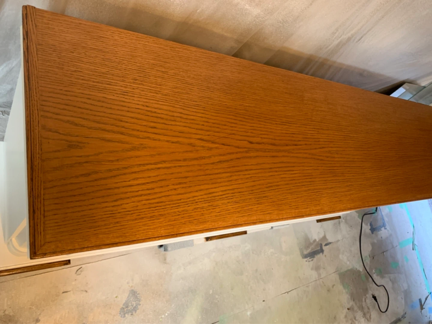 White Cabinet with Oak Top - photo 3