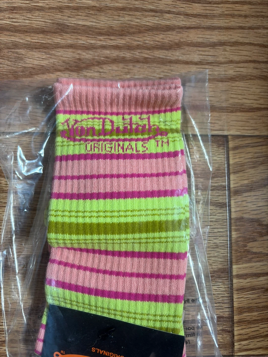 Von Dutch Striped Crew Socks Pink/Green - photo 2