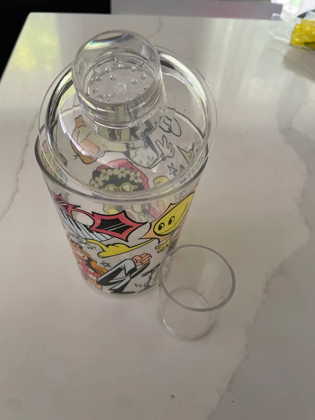 Shaker and shot set, hand painted