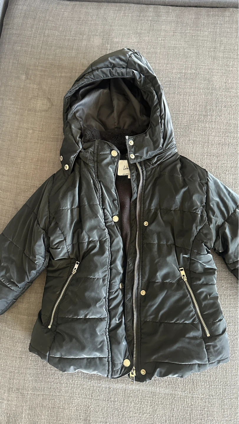 Black Puffer Jacket with Hood - photo 2