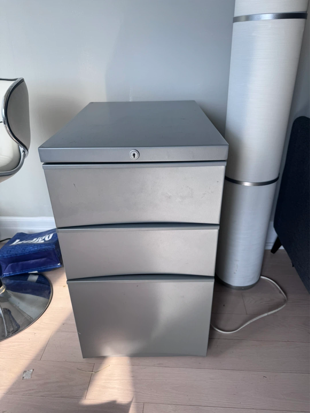 Grey 3-Drawer Filing Cabinet