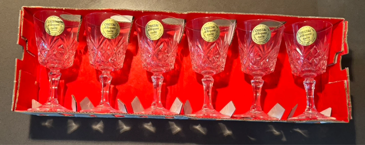 Vintage Set of 6 Cristal d’Arques Taillé Lead Crystal - photo 2