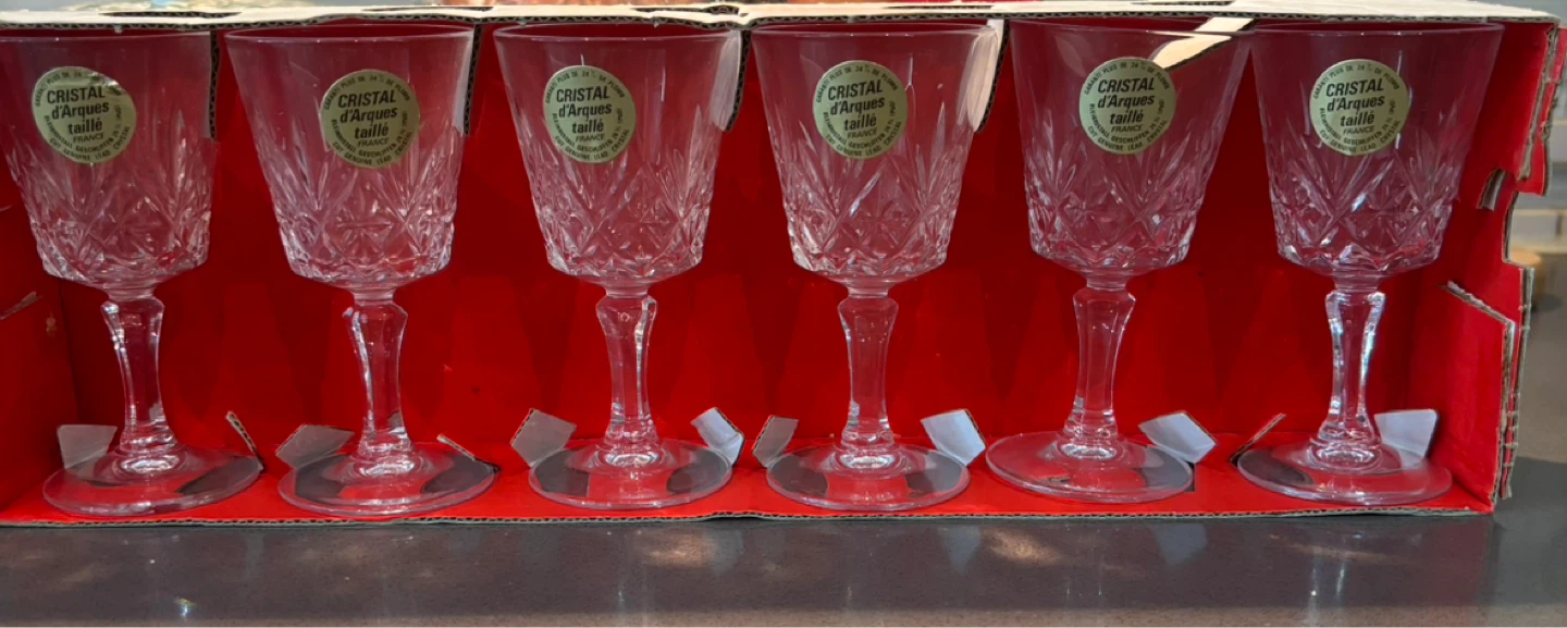 Vintage Set of 6 Cristal d’Arques Taillé Lead Crystal - photo 5