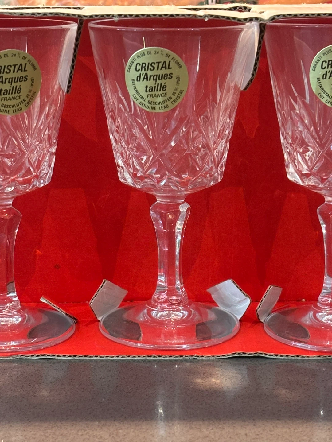 Vintage Set of 6 Cristal d’Arques Taillé Lead Crystal - photo 4