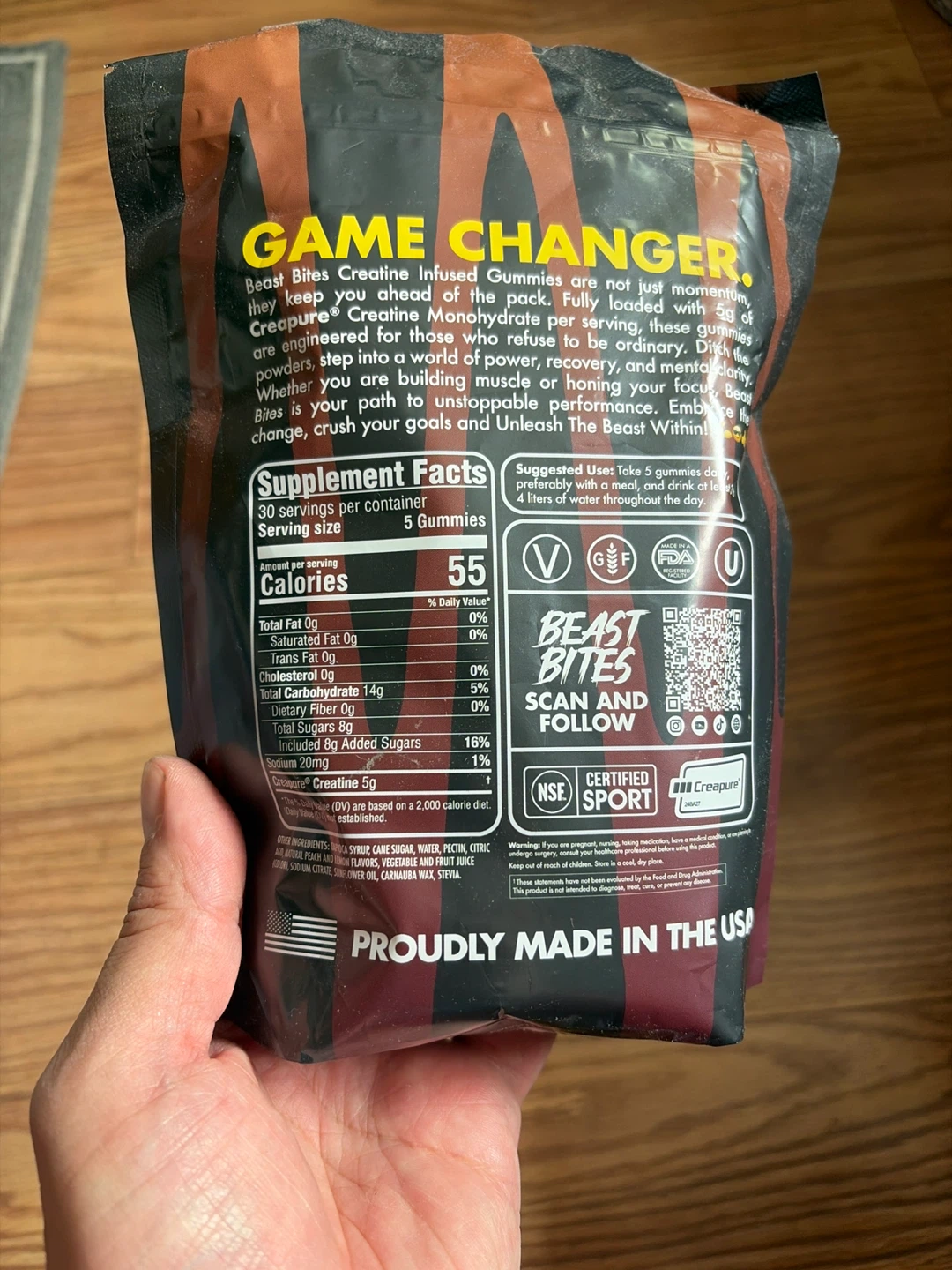 Beast Bites Creatine Infused Gummies Sour Peach Rings - photo 2