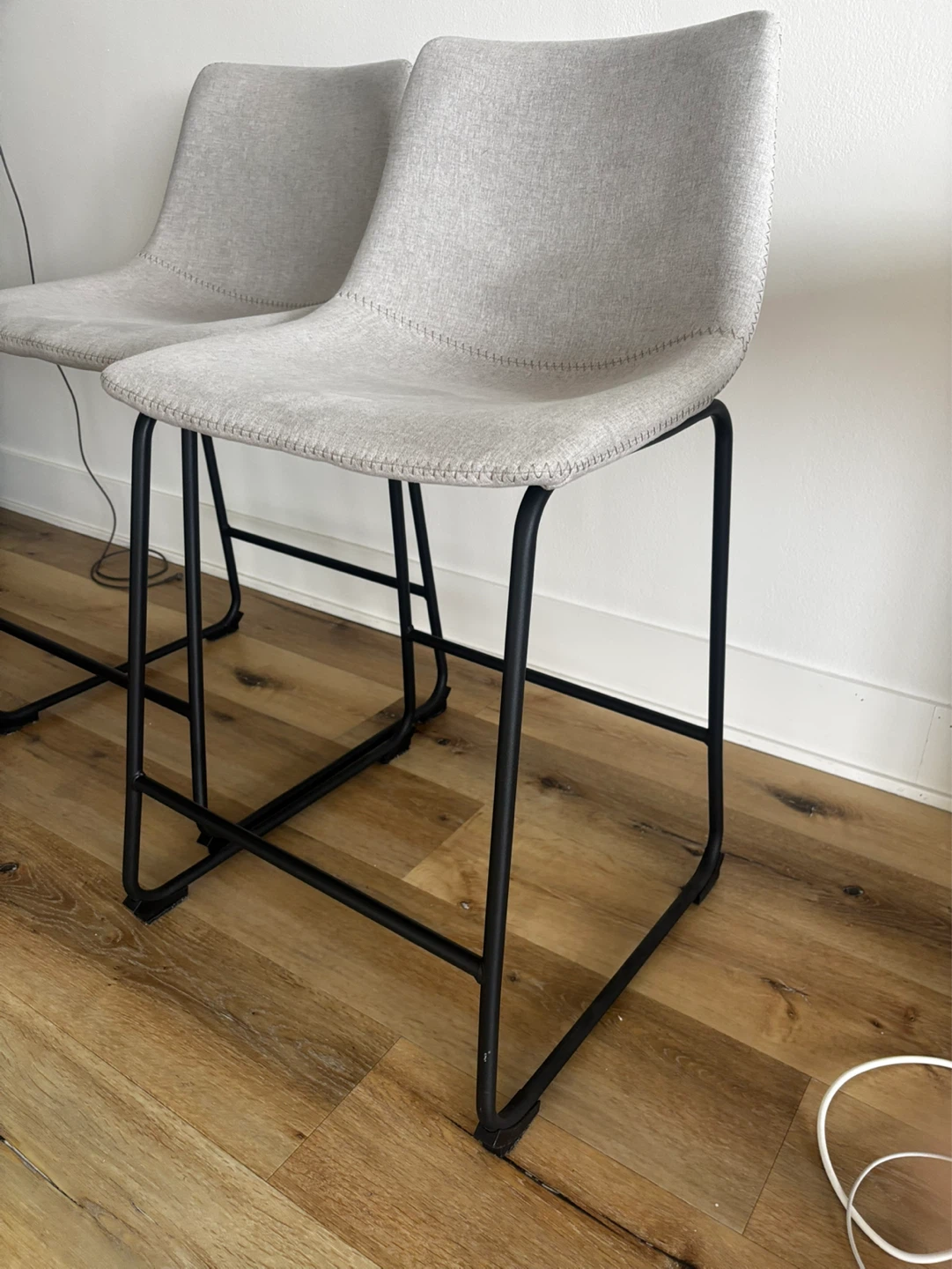 Set of 2 Kitchen Counter Height Stools ( grey) - photo 2
