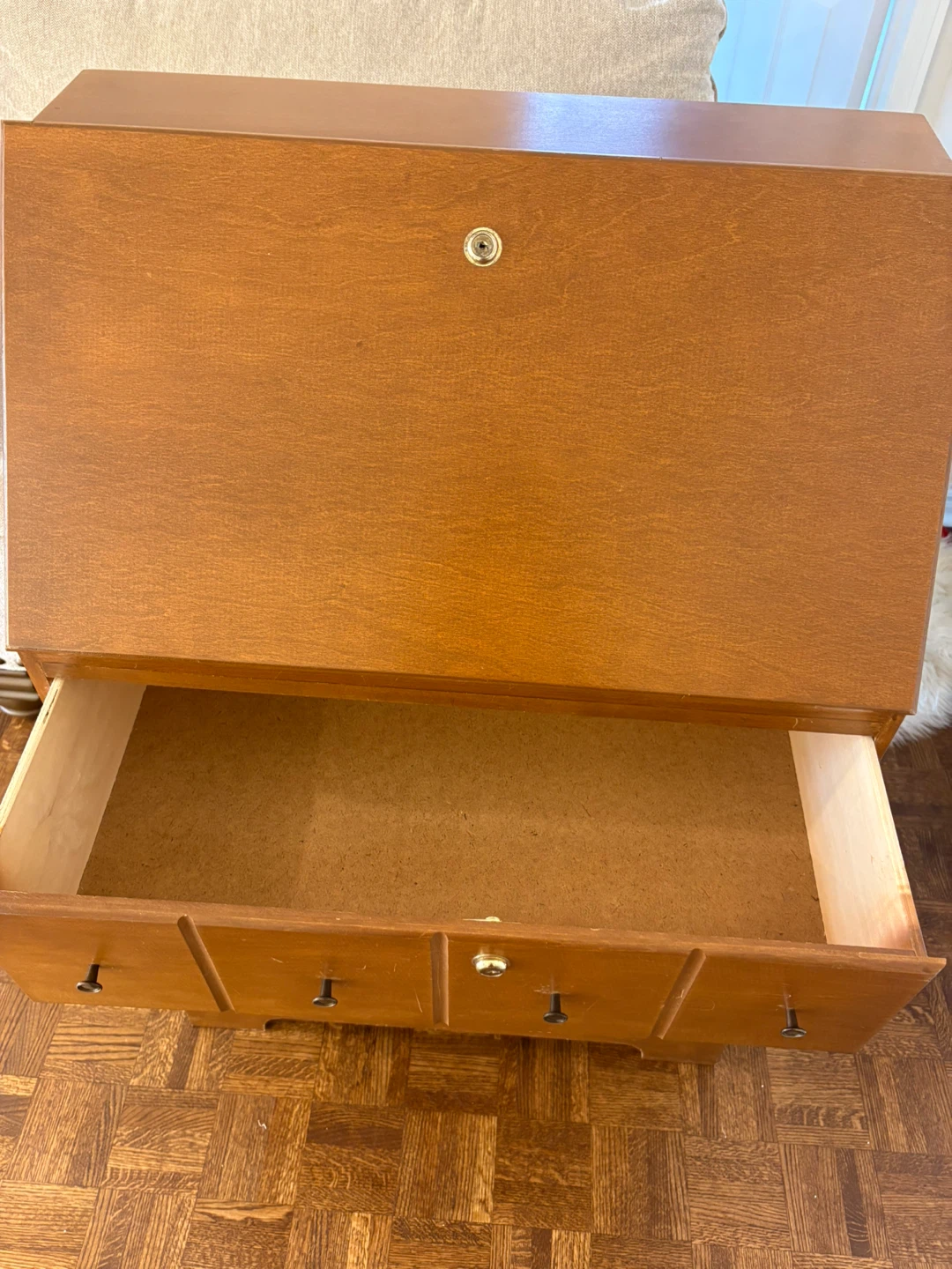 Vintage Wooden Secretary Desk with Drawers - photo 4