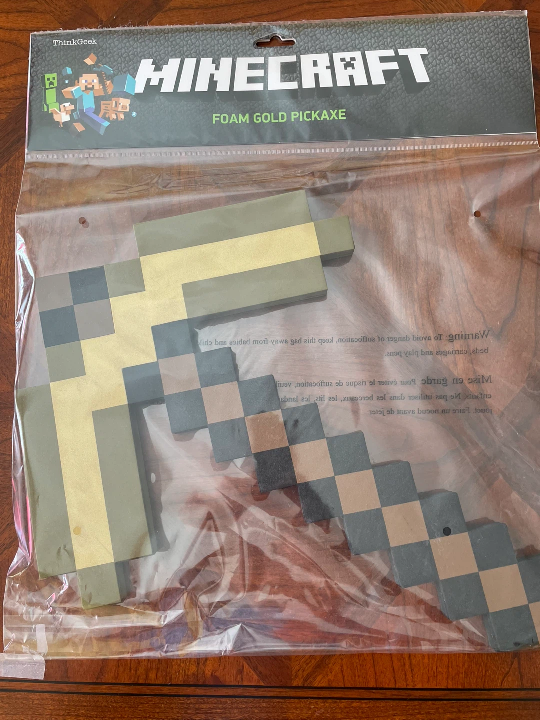 ThinkGeek 2013 Minecraft Foam Gold Pickaxe and Gold Sword