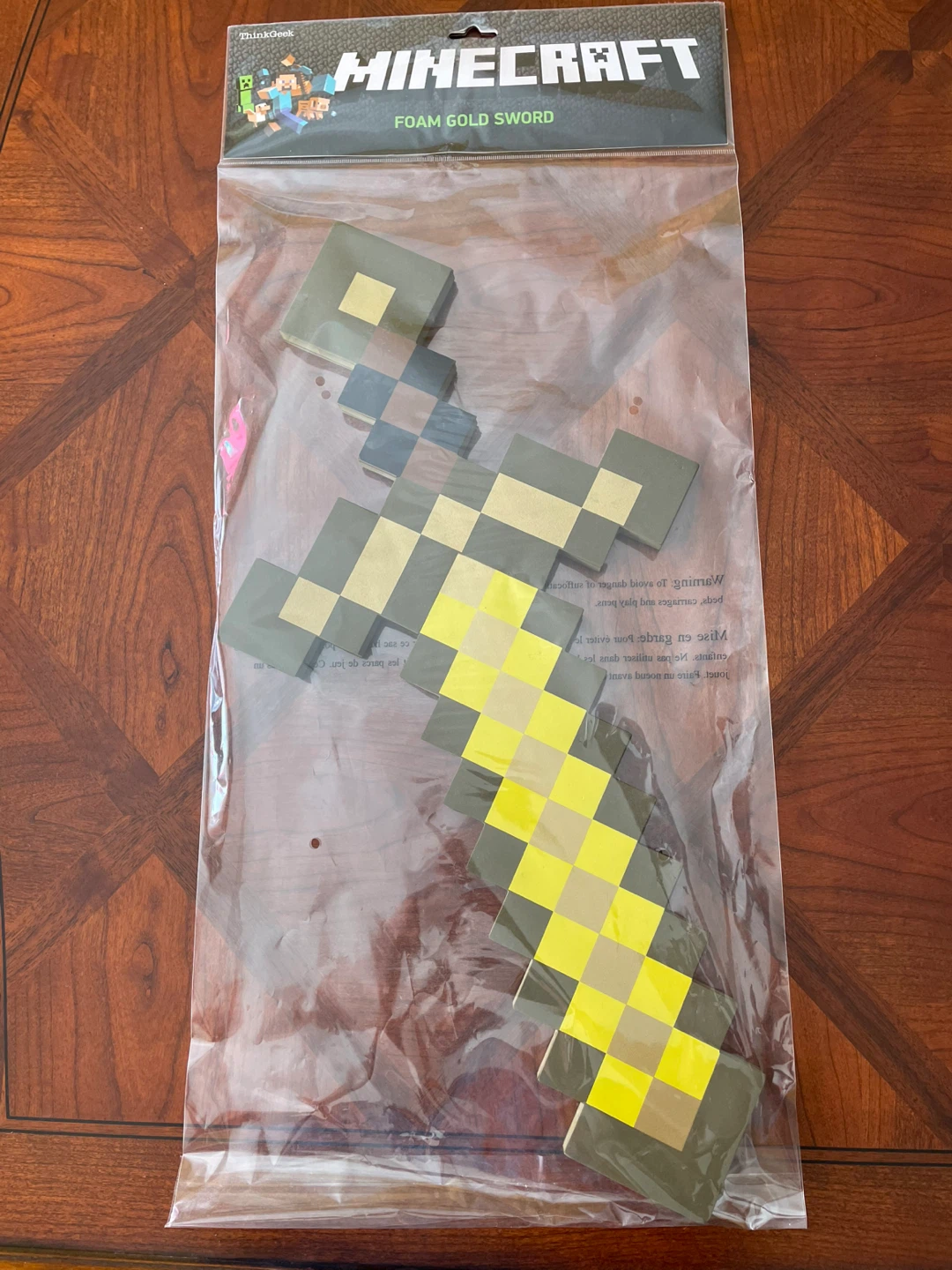 ThinkGeek 2013 Minecraft Foam Gold Pickaxe and Gold Sword - photo 2