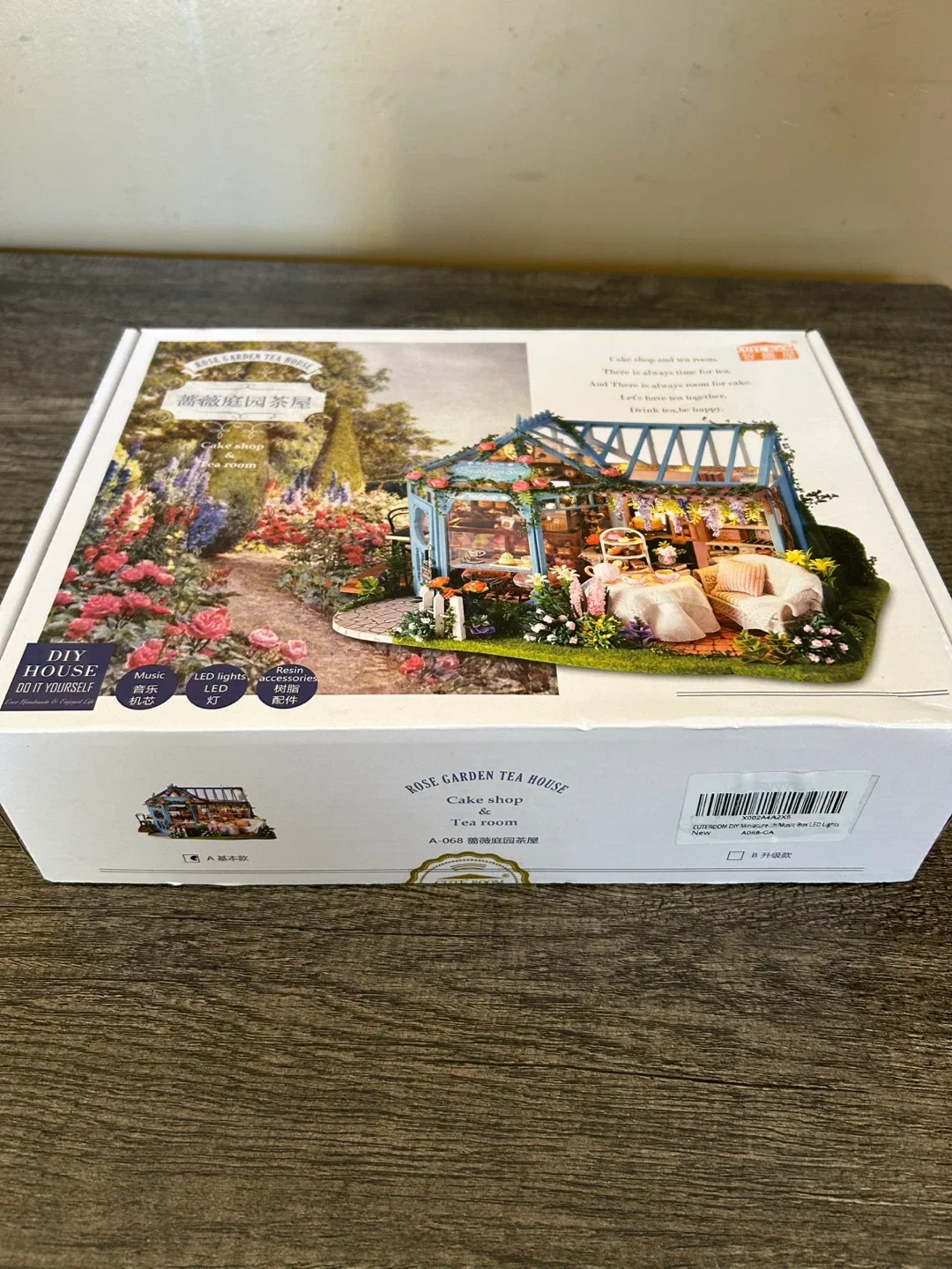 Cute Room Rose Garden Tea House DIY Miniature House Kit