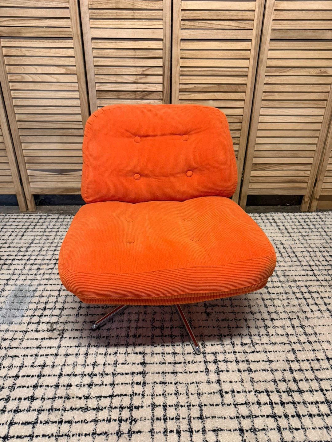 Orange Swivel Lounge Chair