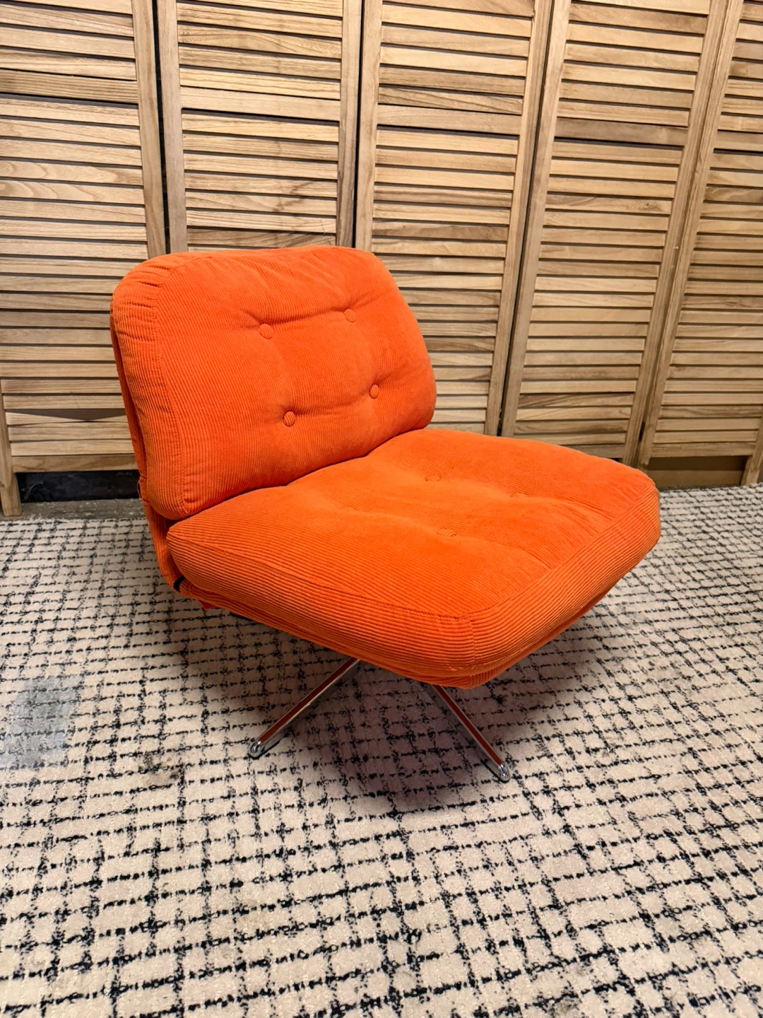 Orange Swivel Lounge Chair - photo 2