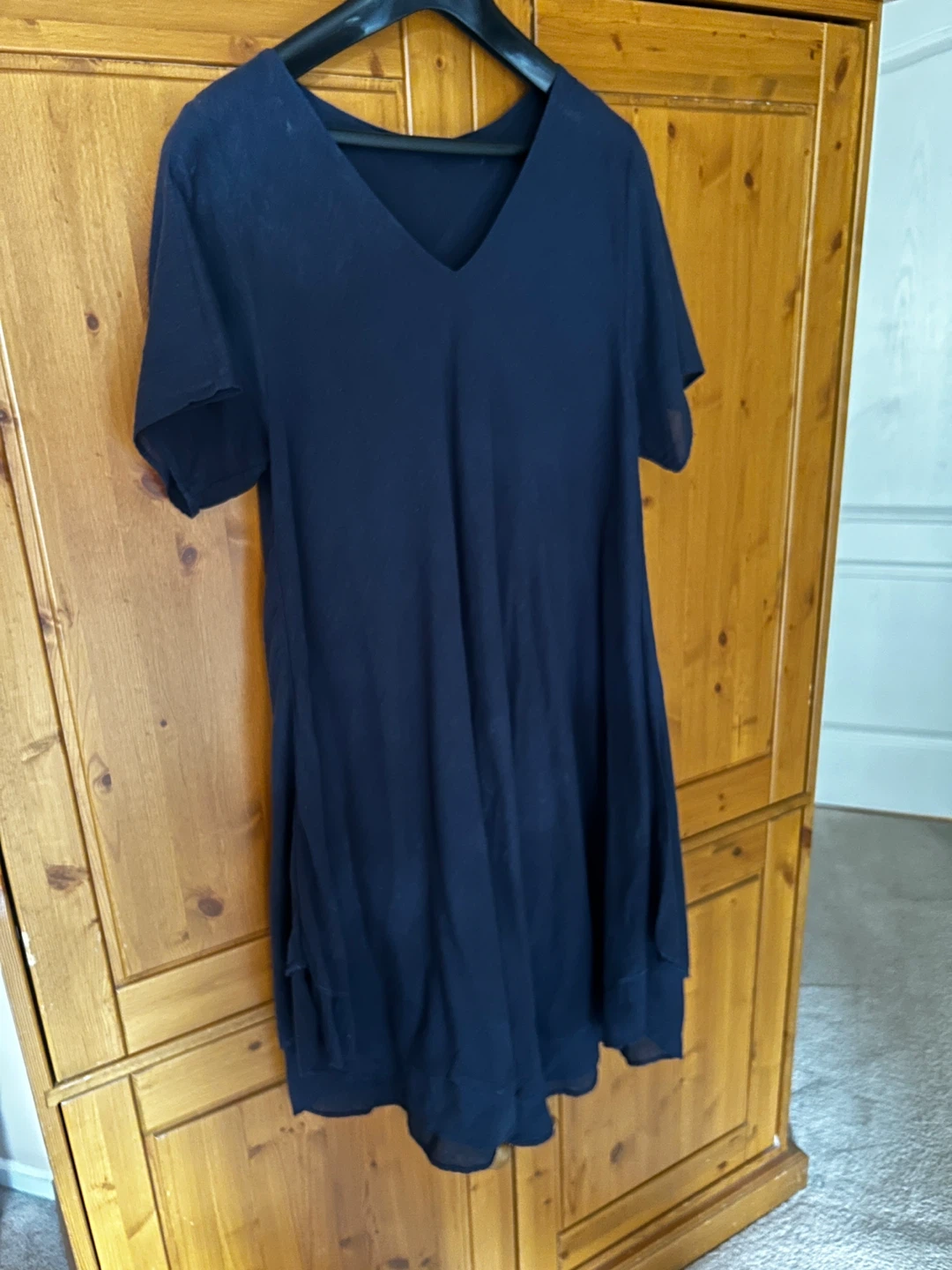 NEW Navy Blue 2-layer cotton Dress