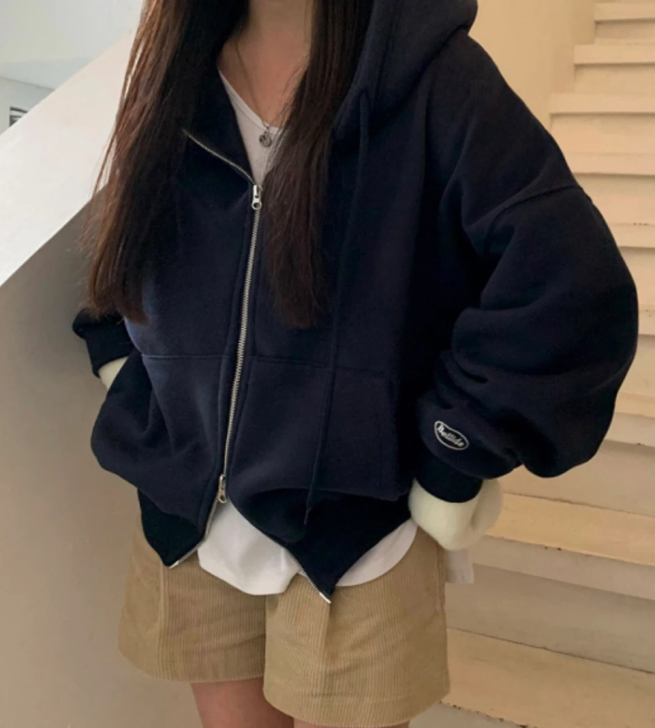 Korean Style- Zip-Up Hoodie
