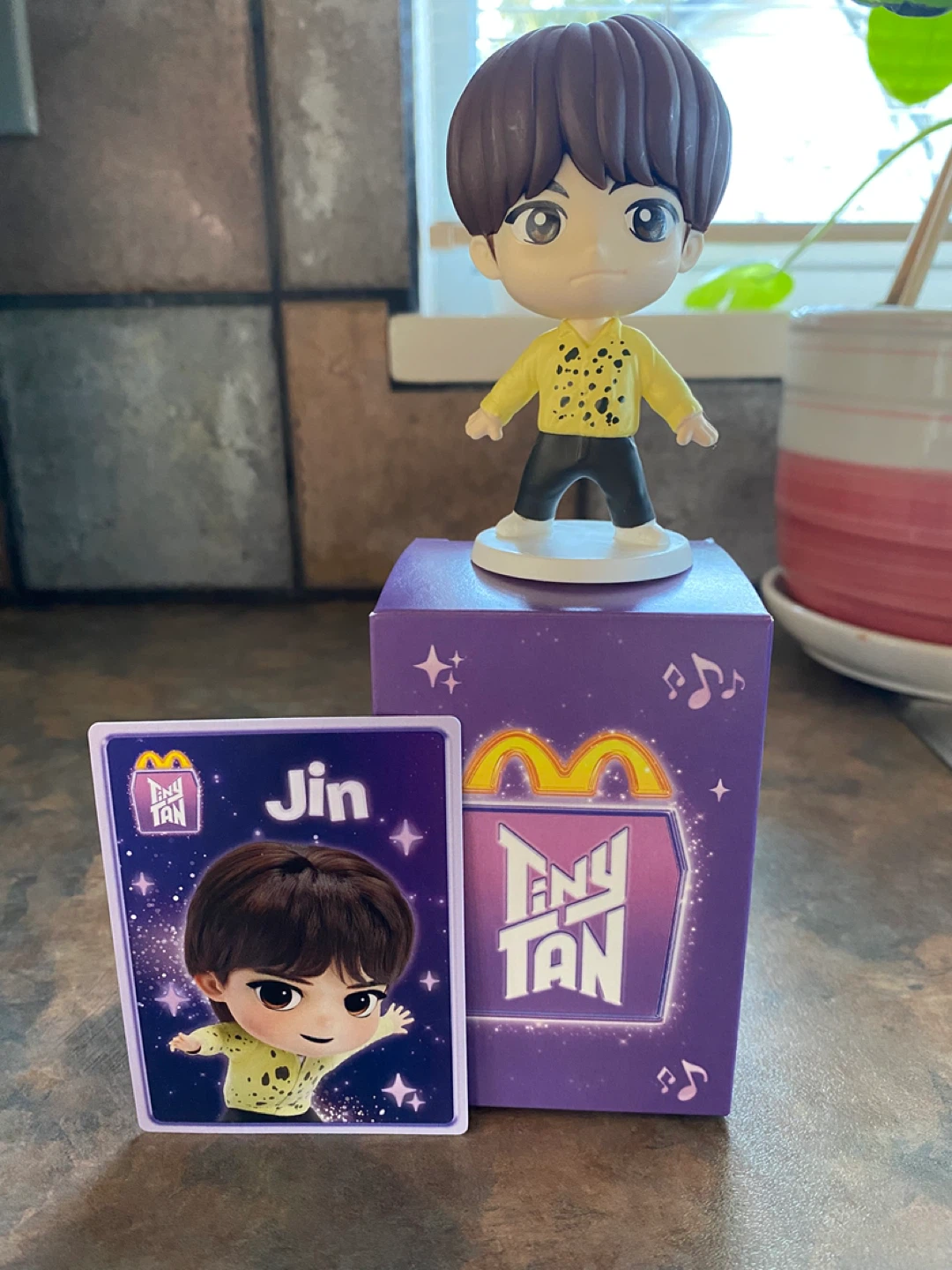 McDonald's BTS TinyTAN Jin Figure, Card and Box