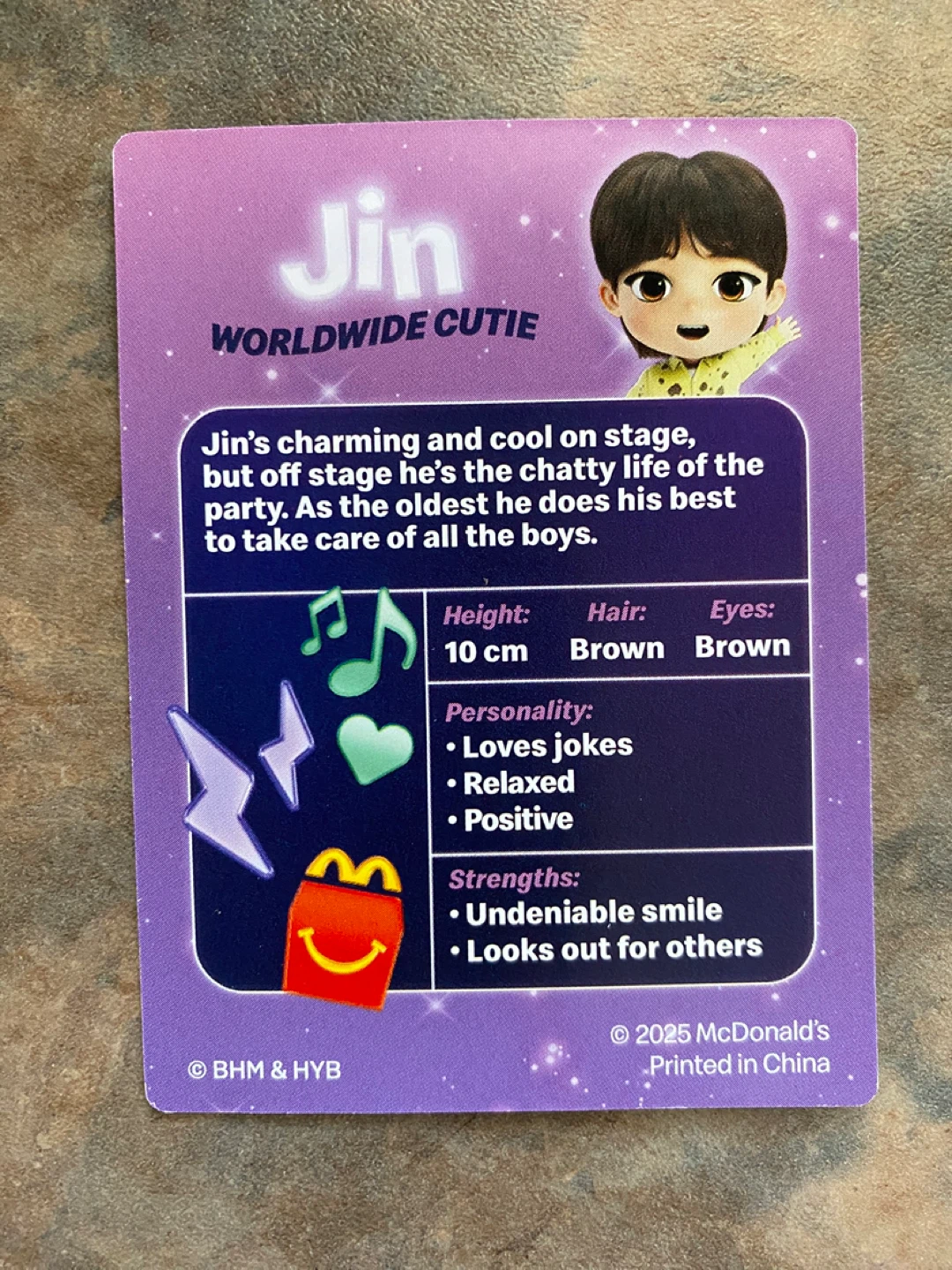 McDonald's BTS TinyTAN Jin Figure, Card and Box - photo 3