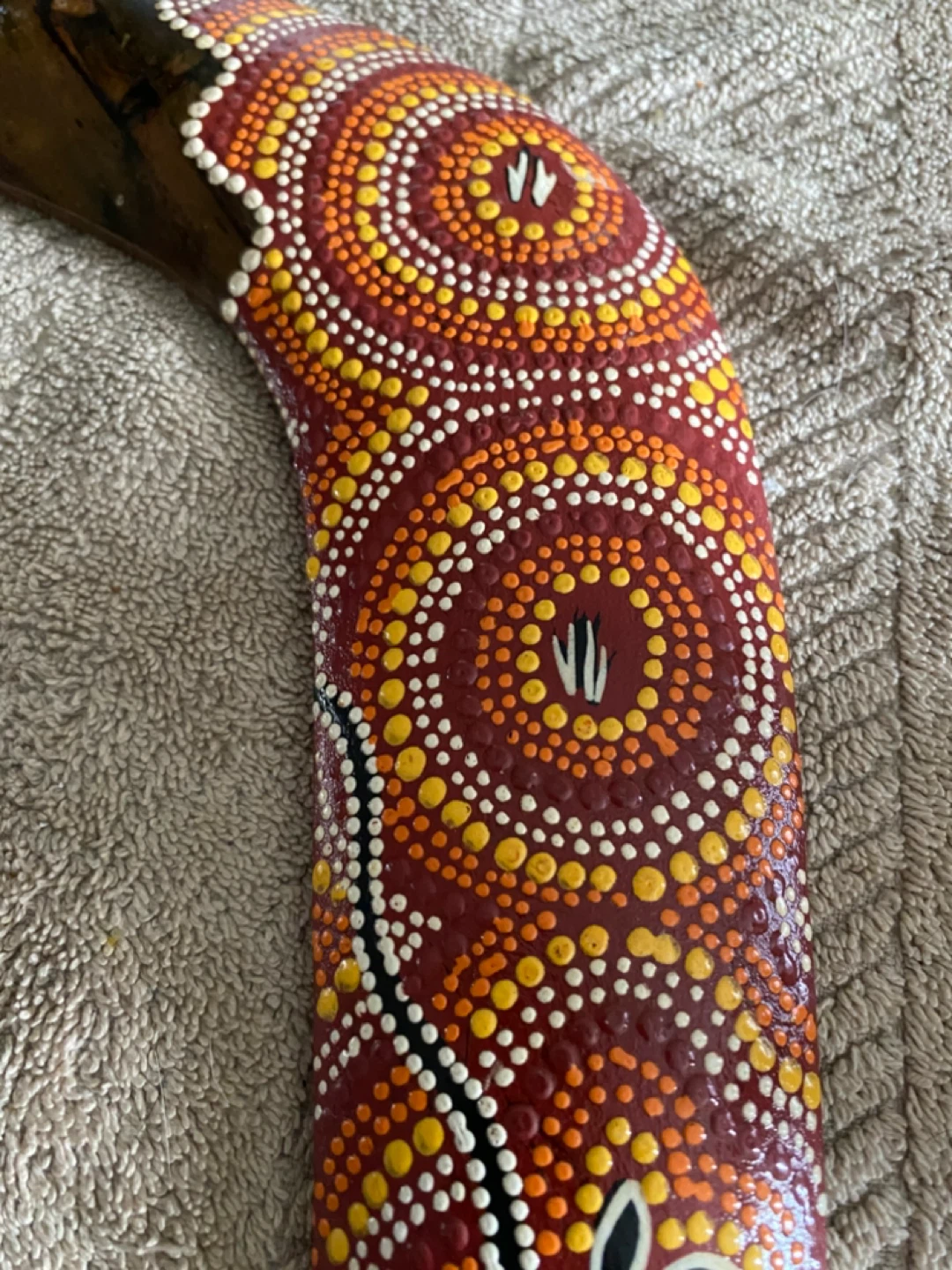 Hand-Painted Wooden Boomerang - photo 5