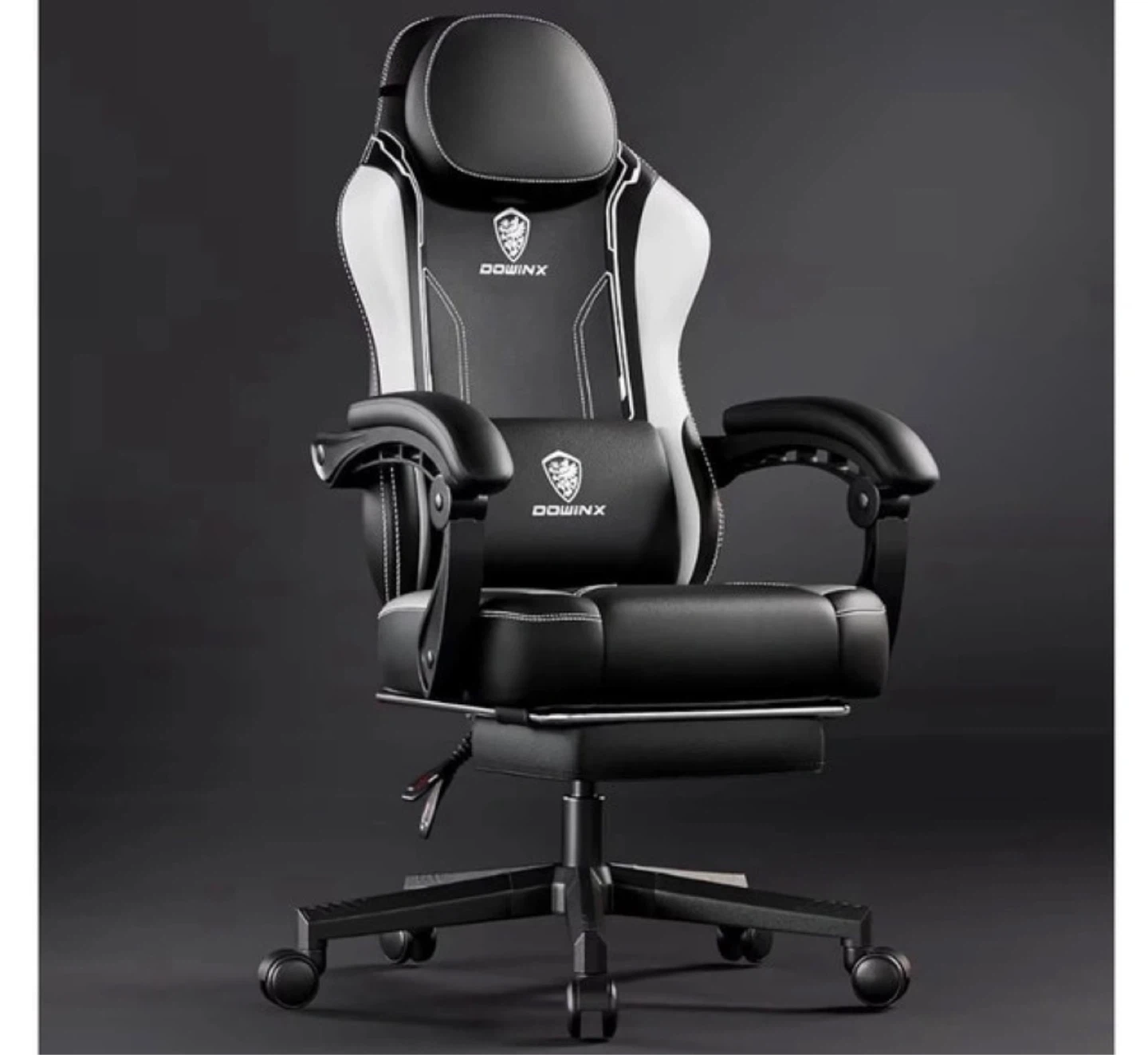 Dowinx Gaming Chair with Footrest - Like New (White/Black)