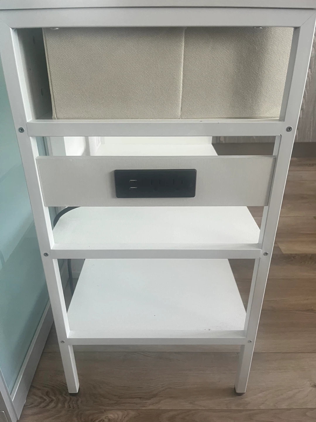 MOVING SALE | White Kitchen Island with Fabric Drawers - photo 4