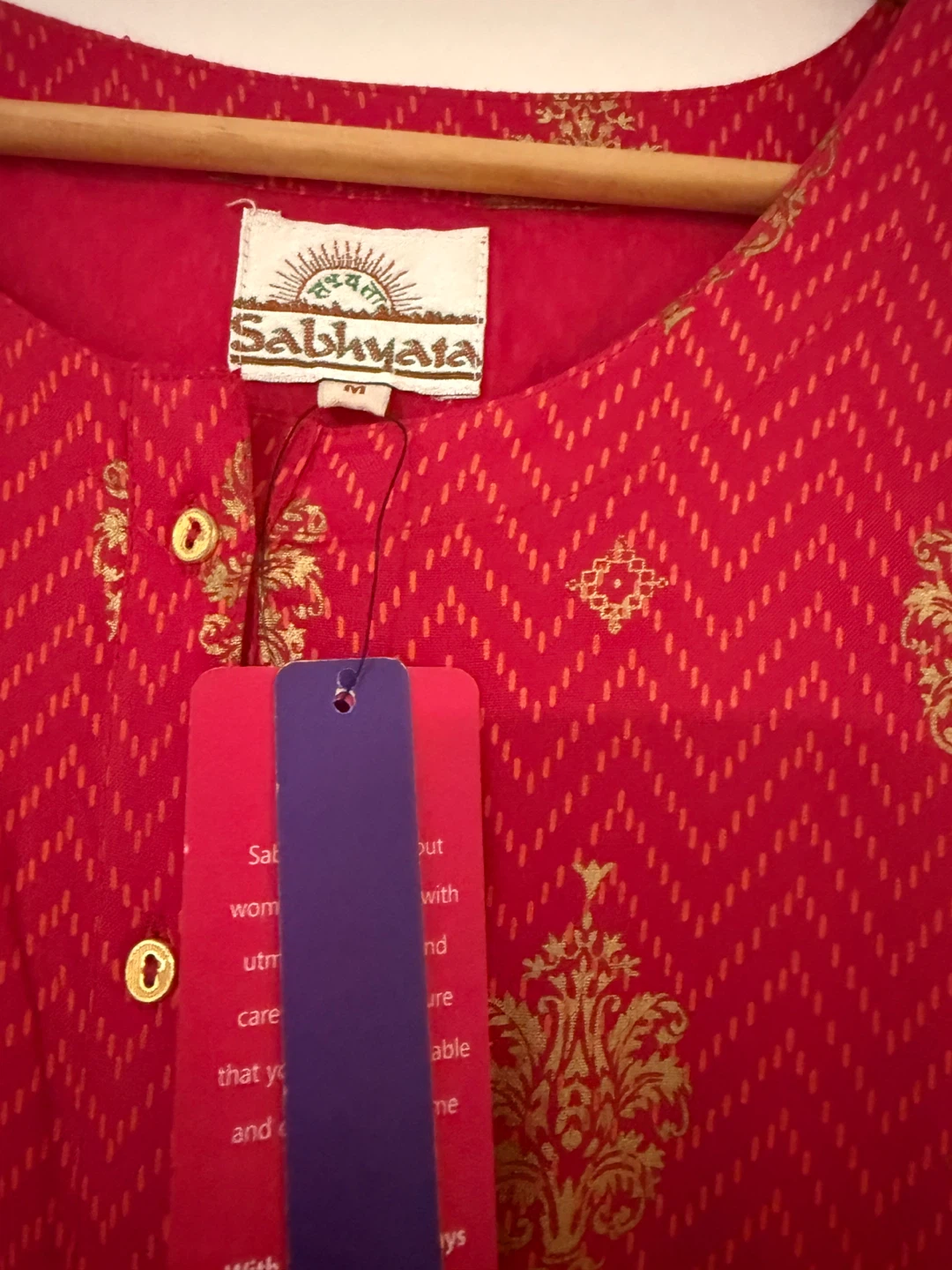 Sabhyata Pink Kurta Dress with Gold Print - photo 4