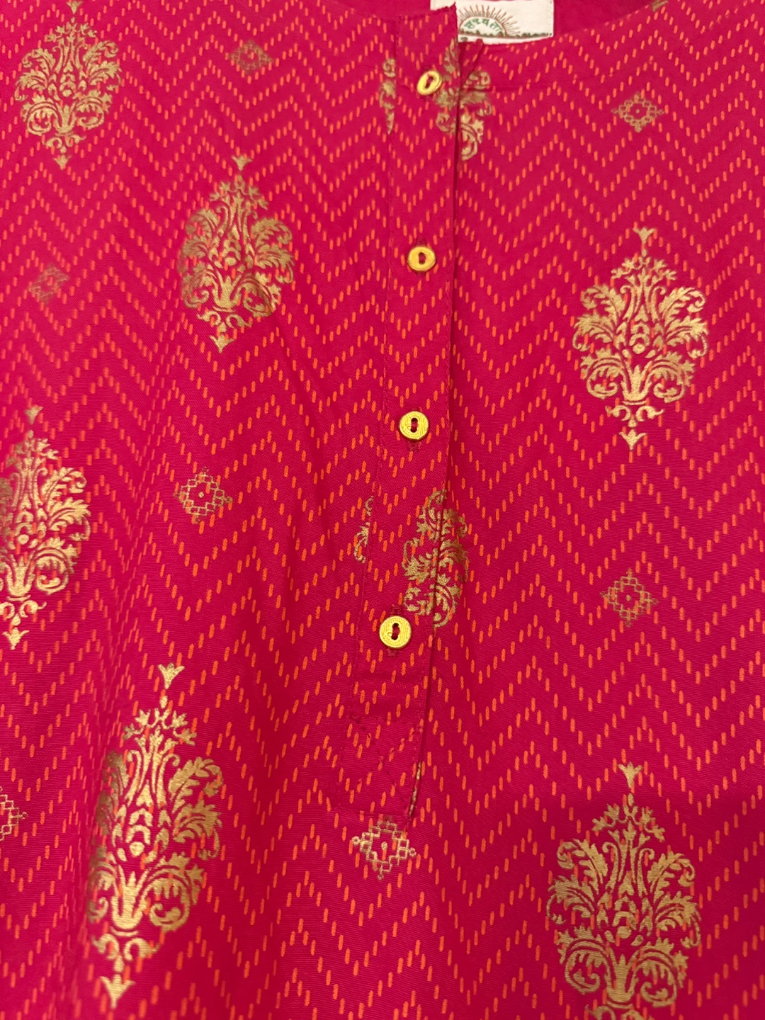 Sabhyata Pink Kurta Dress with Gold Print - photo 5