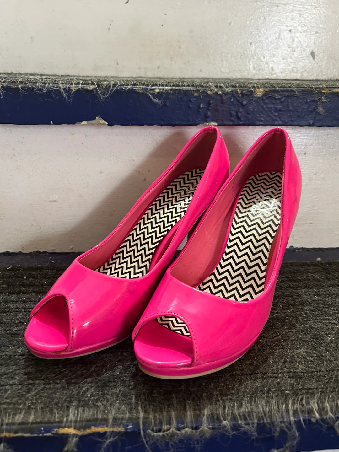 Pink Peep-Toe Heels