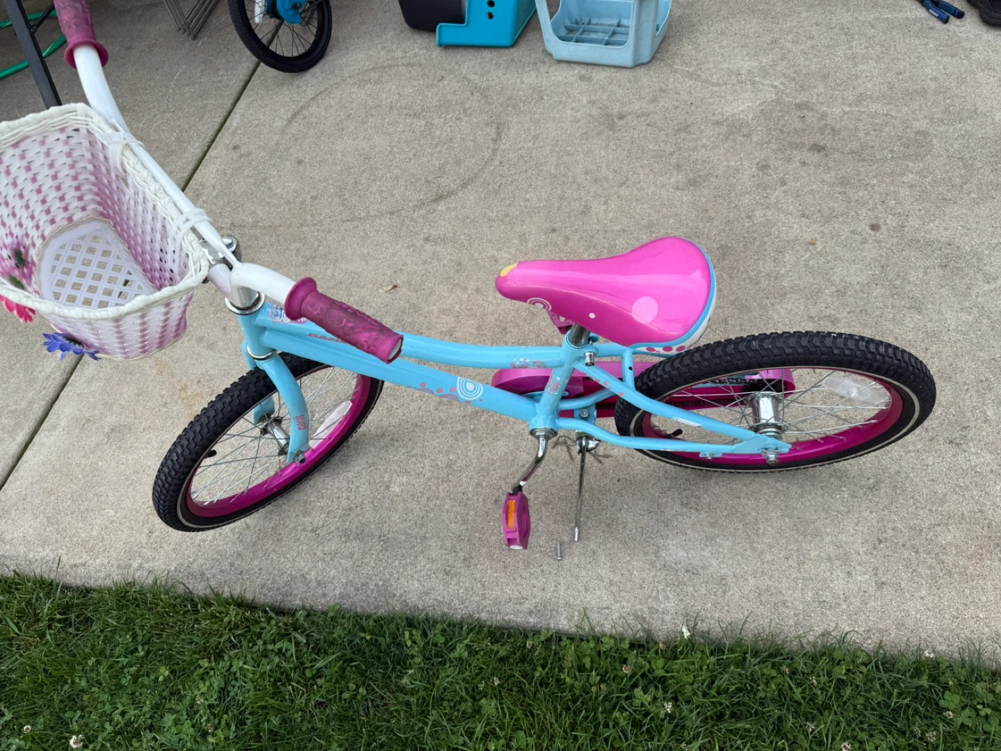 Girls' Blue and Pink Bicycle with Basket - photo 5