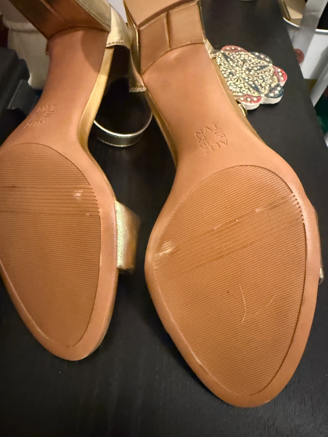 NATURALIZER Gold Block Heel Sandals - photo 4